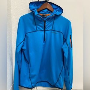 Men's High Route Grid Fleece 1/2-Zip Hoodie; size Medium